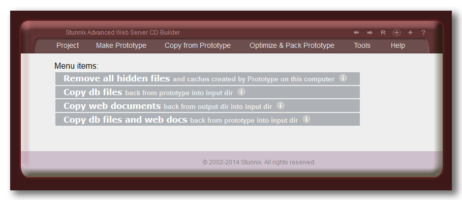 Click to work with LIVE ONLINE INTERACTIVE demo of Stunnix Advanced Web Server CDBuilder